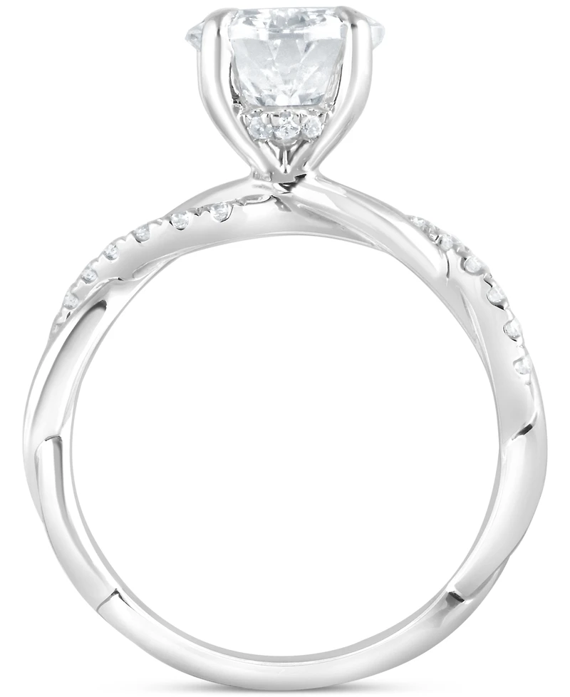 Bagley Mischka Certified Lab Grown Diamond Oval Twist Shank Engagement Ring (3-3/4 ct. t.w.) in 14k Gold