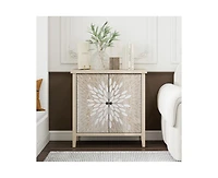 Casainc 2-Door Carved Storage Cabinet with Adjustable shelf