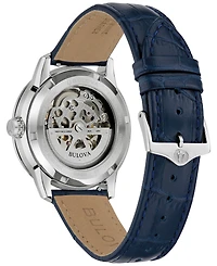 Bulova Men's Classic Sutton Automatic Blue Leather Strap Watch 40mm