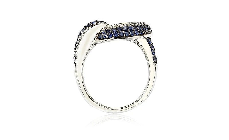 Suzy Levian New York Suzy Levian Sterling Silver & Created White Sapphire Pave Zig Zag Ring