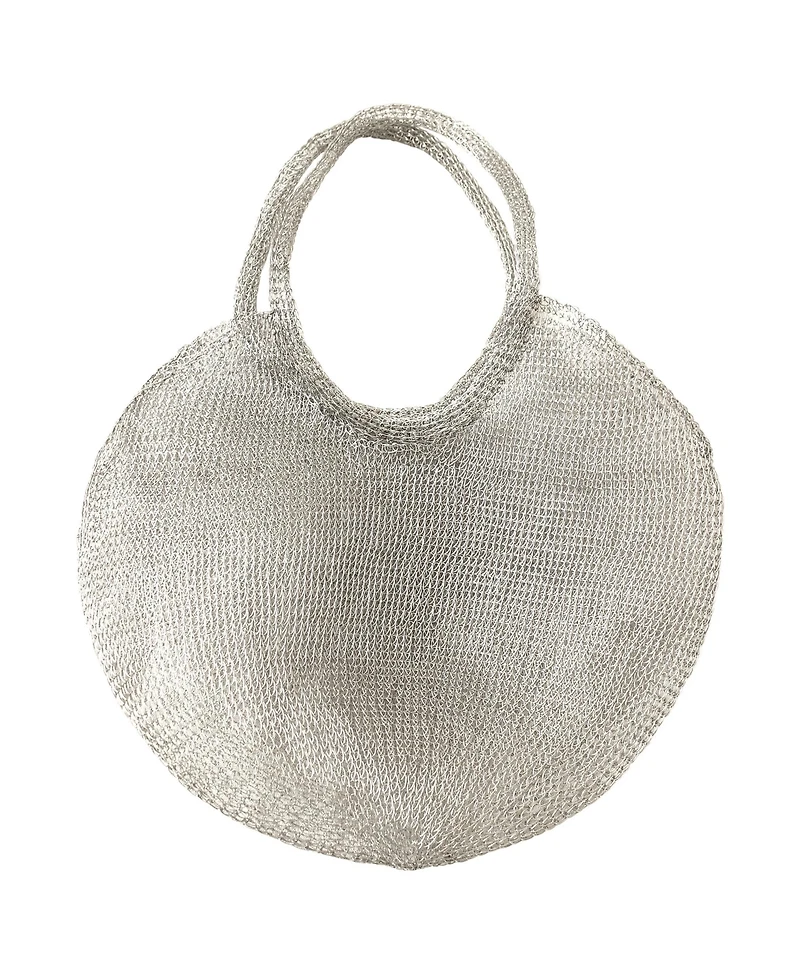 Brunna.co Sol Mesh Wire Tote Bag in Silver