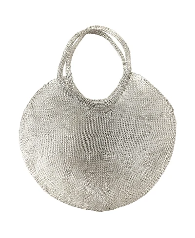 Brunna.co Sol Mesh Wire Tote Bag in Silver