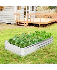 Gymax 6 x 3 x 1FT Galvanized Raised Garden Bed Heavy-Duty Elevated Rectangle Plant Box