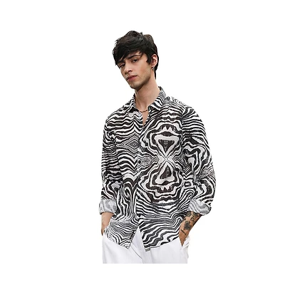 Campus Sutra Men's Zebra-Kaleidoscopic Shirt