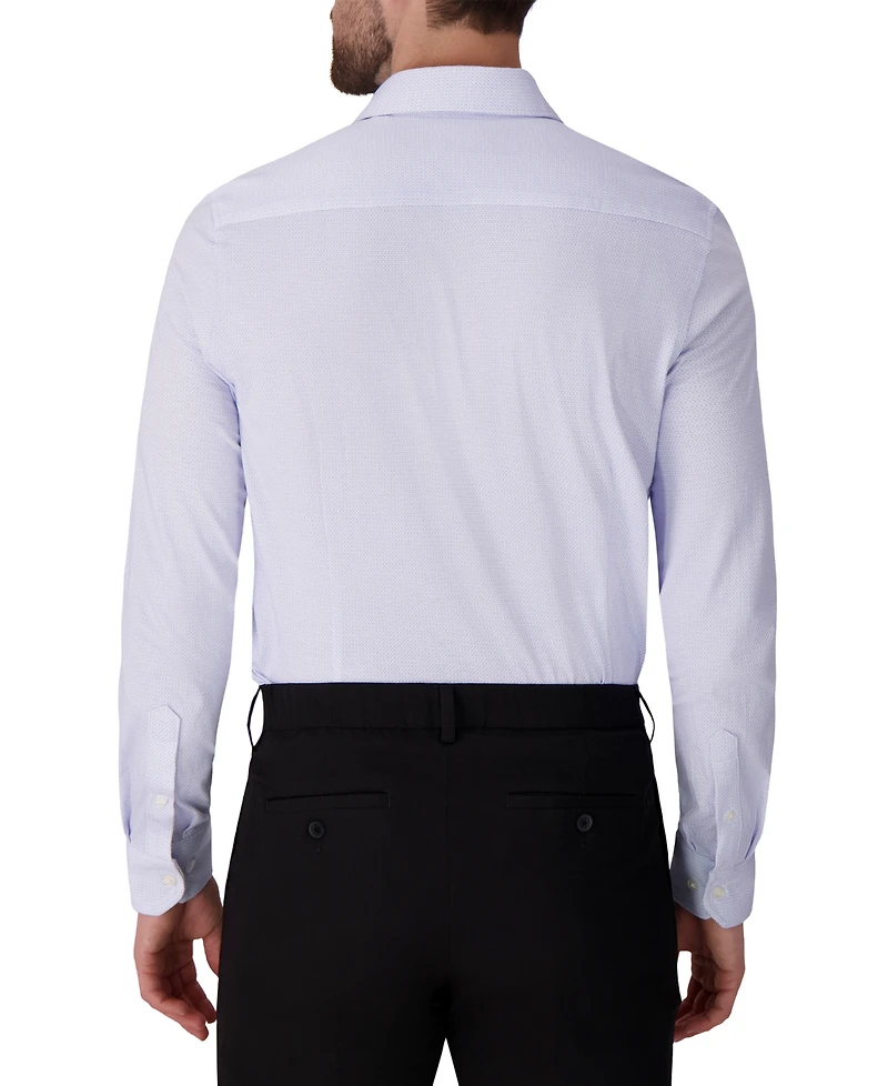 Victor Emmanuel Men's Geometric Print Mitered Cuffs Dress Shirt