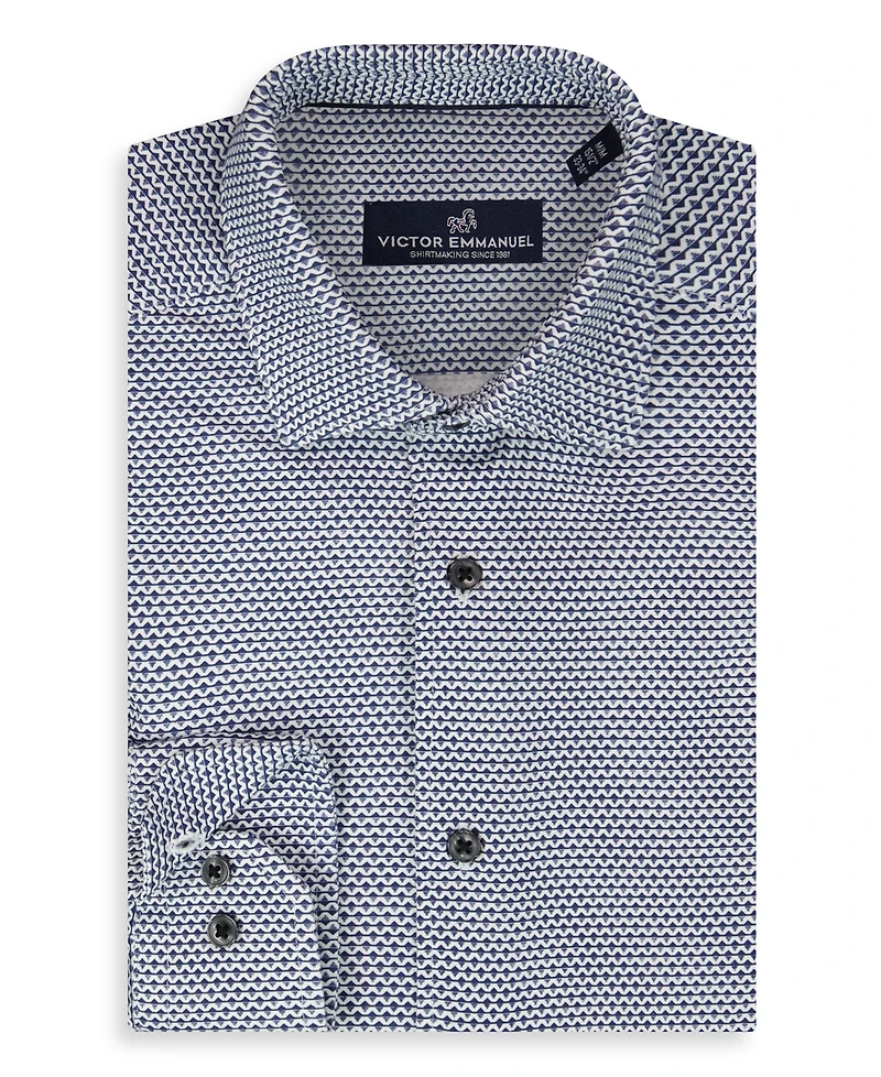 Victor Emmanuel Men's Geometric Print Long-Sleeve Dress Shirt