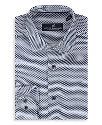 Victor Emmanuel Men's Geometric Print Long-Sleeve Dress Shirt