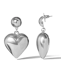 Jessica Simpson Puffy Heart Statement Stud Earrings in Silver-Tone