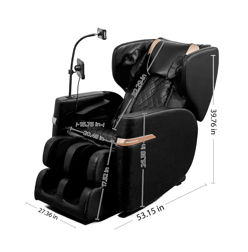 Maison Boucle Full Body Faux Leather Massage Chair with Foot Rollers, Heat & Zero Gravity for Home Relaxation-Maison Boucle