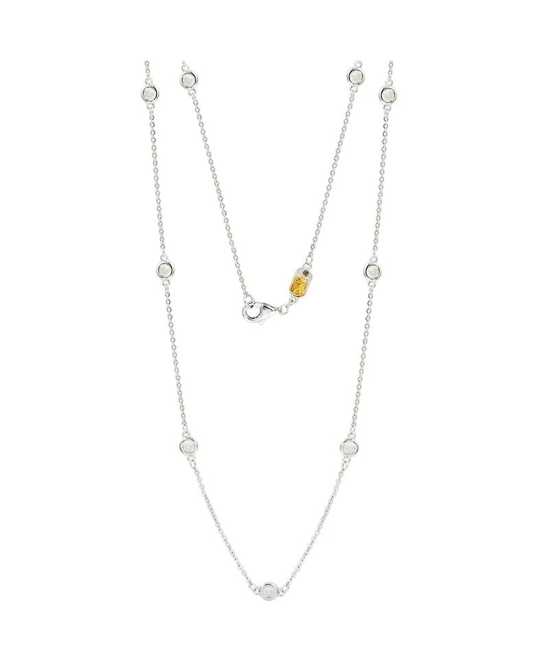 Suzy Levian New York Suzy Levian Sterling Silver 1.80cttw White Topaz Station Necklace
