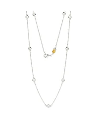 Suzy Levian New York Suzy Levian Sterling Silver 1.80cttw White Topaz Station Necklace