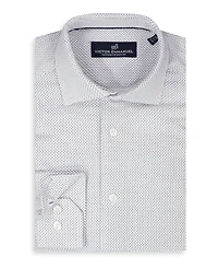 Victor Emmanuel Men's Geometric Print Spread Collar Dress Shirt