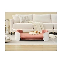 Aostirmotor White and Cat Couch Bed with Removable Mattress Cover Suitable for Mid Animal