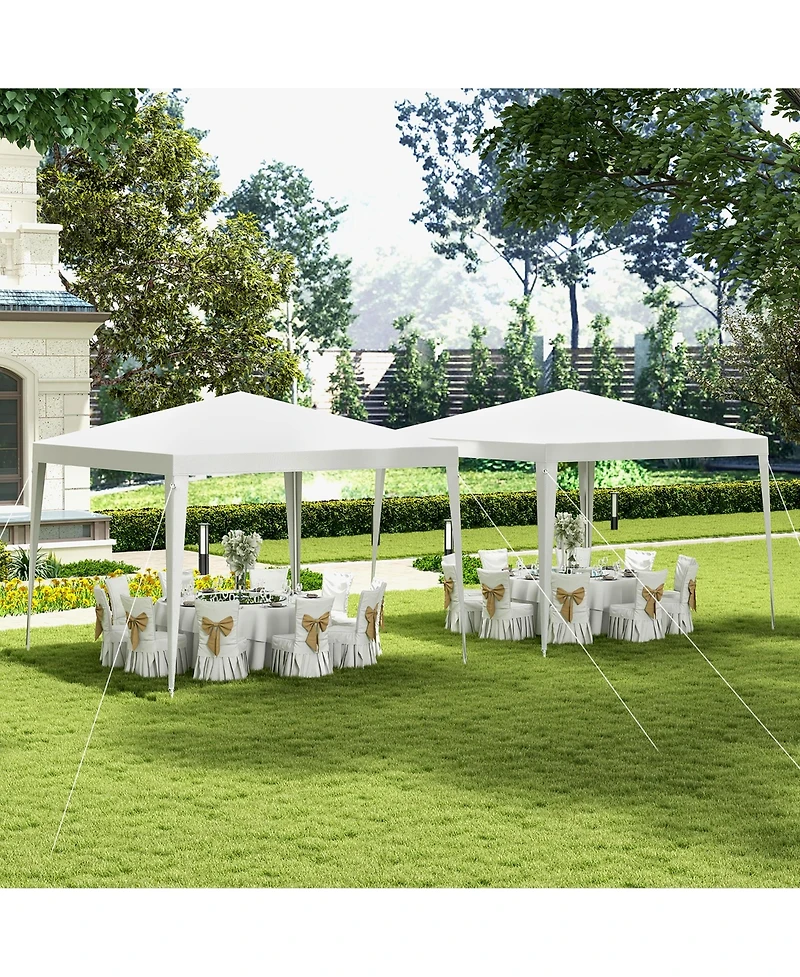 Gymax 10 Ft X 10 Ft Canopy Tent Heavy Duty Gazebo Shelter White Outdoor