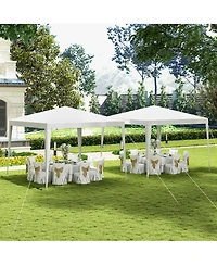 Gymax 10 Ft X 10 Ft Canopy Tent Heavy Duty Gazebo Shelter White Outdoor