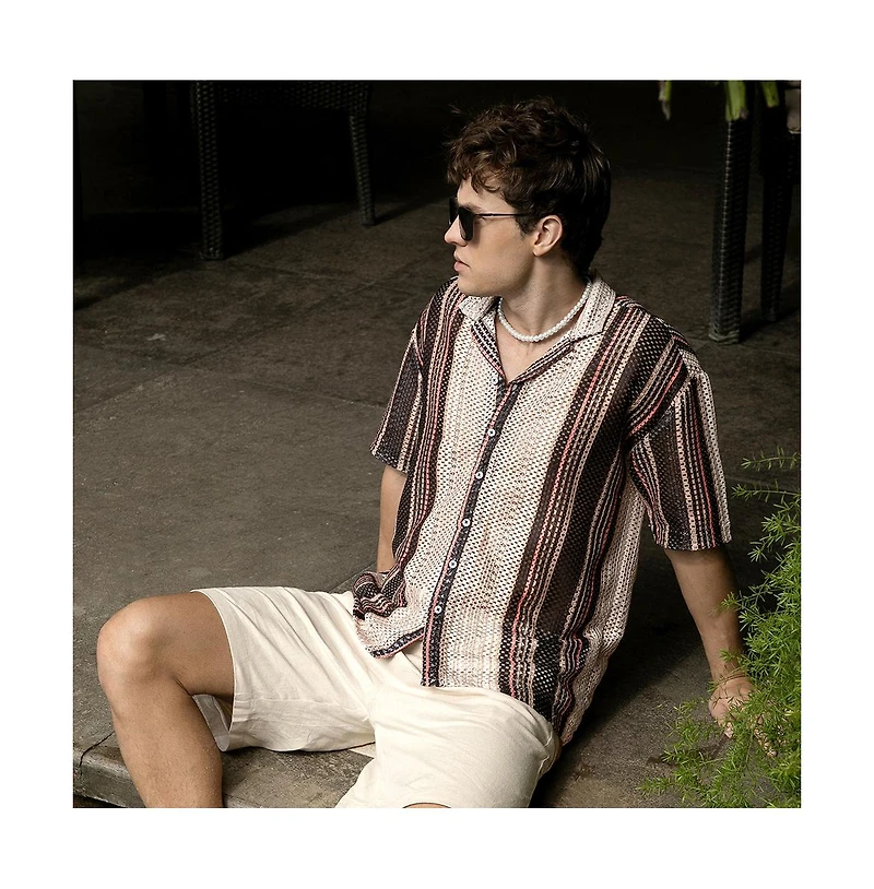 Campus Sutra Multitrack Knit Oversized Shirt