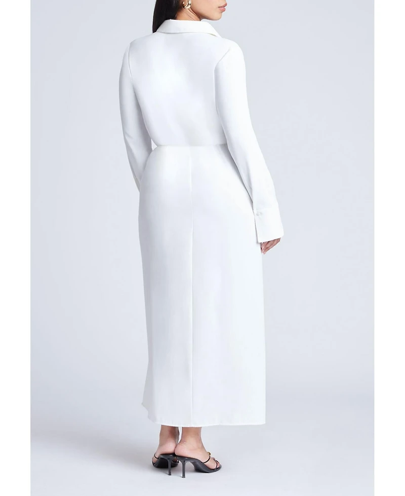 Eloquii Women's Plus Collared Maxi Shirt Dress