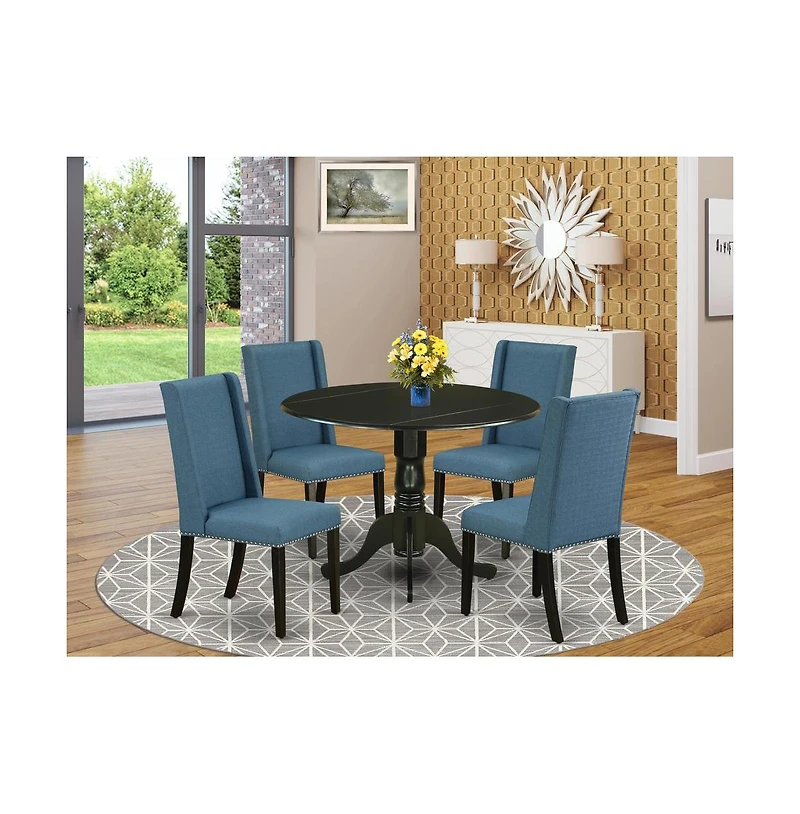 East West Furniture Dining Room Set Black