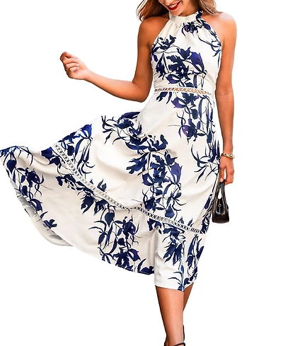 Women's Faded Petals Floral Maxi Beach Dress