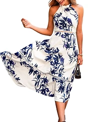 Women's Faded Petals Floral Maxi Beach Dress