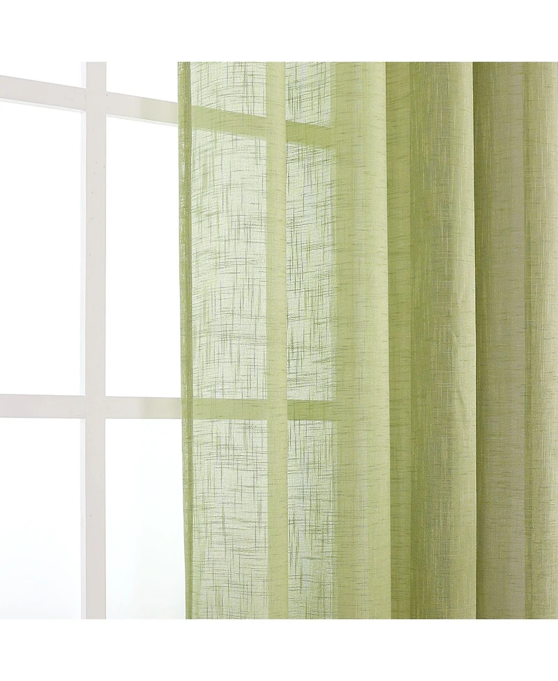 Kate Aurora 2 Pack Lux Thread Premium Woven Grommet Top Sheer Curtain Panels - Spice