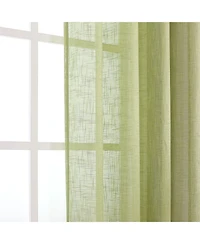 Kate Aurora 2 Pack Lux Thread Premium Woven Grommet Top Sheer Curtain Panels - Spice