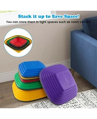 6 Pcs Kids Stepping Stone Square Balance Blocks for Indoor/Outdoor Exercise