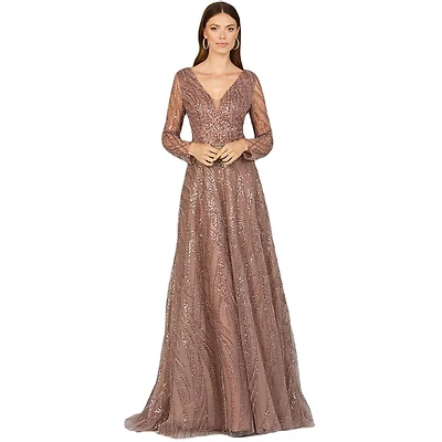 Lara Women's Modest Long Sleeve Ball Gown