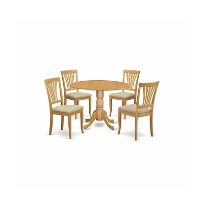 East West Furniture 5 Pc Kitchen nook Dining set-round Kitchen Table and 4 Kitchen Chairs