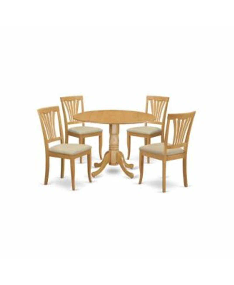 East West Furniture 5 Pc Kitchen Nook Dining Set Round Kitchen Table 4 Kitchen Chairs