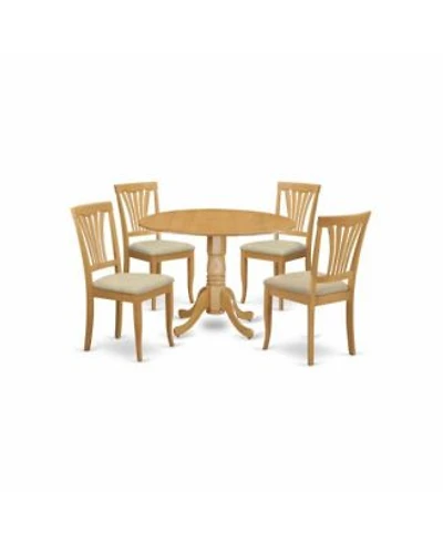 East West Furniture 5 Pc Kitchen Nook Dining Set Round Kitchen Table 4 Kitchen Chairs