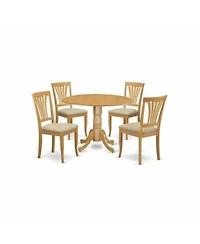 East West Furniture 5 Pc Kitchen Nook Dining Set Round Kitchen Table 4 Kitchen Chairs