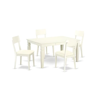 East West Furniture Dining Room Set Linen White