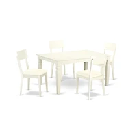 East West Furniture Dining Room Set Linen White