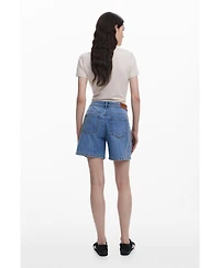 Desigual Women's Denim Bermuda shorts with stitching