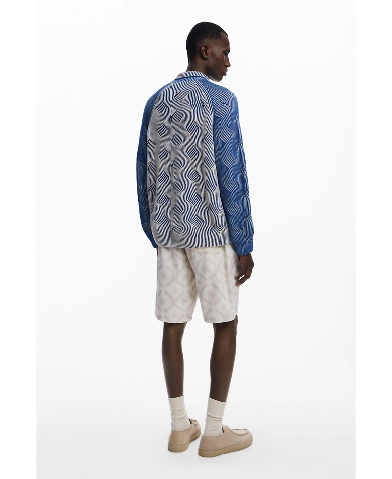 Desigual Men's Heathered polo sweater
