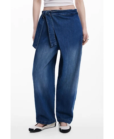 Desigual Women's Baggy wrap-style jeans