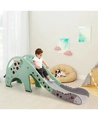 Akiudex Kids Indoor Outdoor Slide with Climber and Basketball Hoop