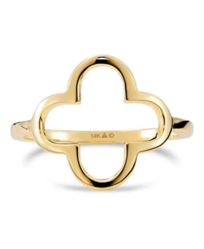 Devata Clover Ring In 14k Gold Size 7 Approx. 2.1 Grams