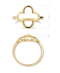 Devata Clover Ring in 14K Gold, Size 9
