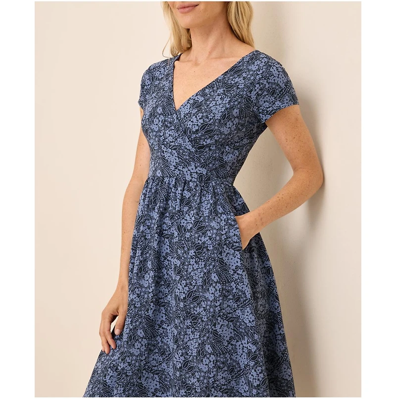 Pact Women's Fit & Flare Crossover Dress
