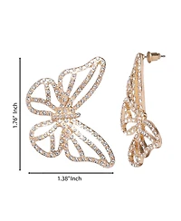 Jessica Simpson Textured Butterfly Stud Earrings in Gold-Tone