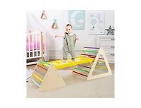 Akiudex Wooden Climbing Triangle Set with Ramp and Balance Board