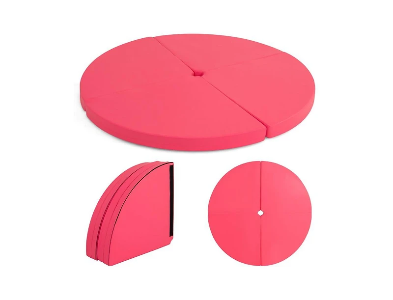Akiudex 59inch Round Folding Pole Dance Mat with 3in Foam and Pu Leather Cover