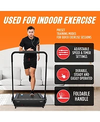 RunMaster 2-in-1 Folding Treadmill – 2.5HP Under-Desk Electric Treadmill with Foldable Handle, Bluetooth, 12 Exercise Programs & Large Belt &#x