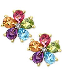 Multi Gemstone: Pink Topaz 5/8 ct. t.w., Peridot t.w. ,Blue t. w., Amethyst Citrine 1/2 and Diamond Accen