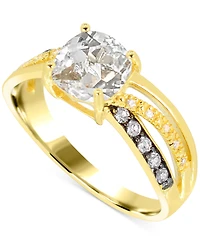 Lab-Grown Ruby (2 ct. t.w.) & Diamond Accent Swirl Ring 14k Gold-Plated Sterling Silver