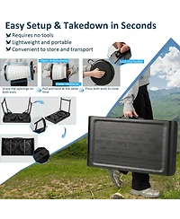 Akiudex 3-Piece Folding Camping Table and Led Stool Set