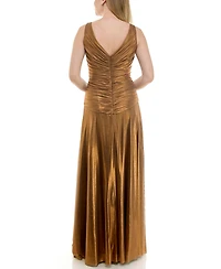 Taylor Women's Drop Waist V-Neck Dress