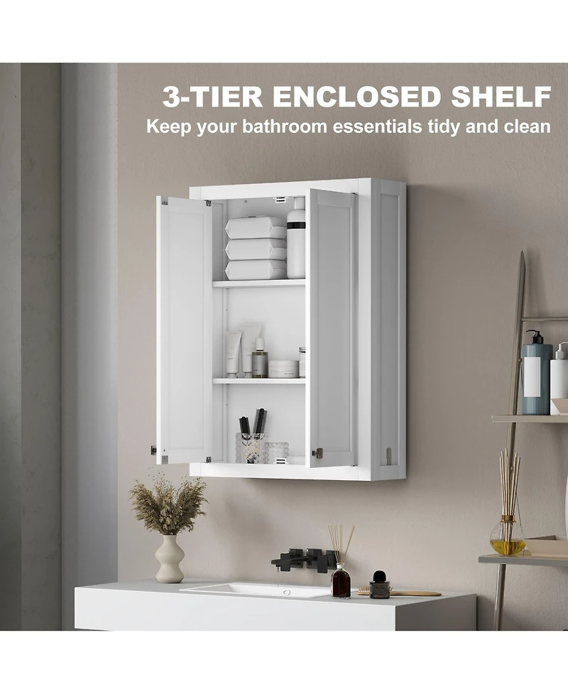 Homcom Bathroom Wall Cabinet Medicine Cabinet with Adjustable Shelves